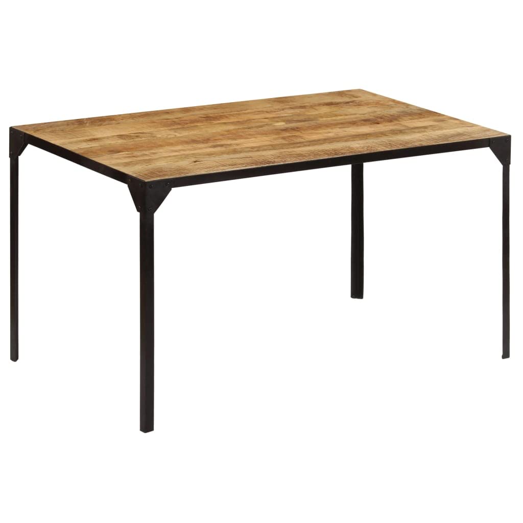 55.1x31.5x29.9 Inch Solid Mango Wood Rectangular Dining Table - Rustic Farmhouse Style Kitchen Table, Bistro Breakfast Table for Home & Restaurant Use | Perfect for Family Dining, Kitchen Breakfast Nook & Cafe Settings