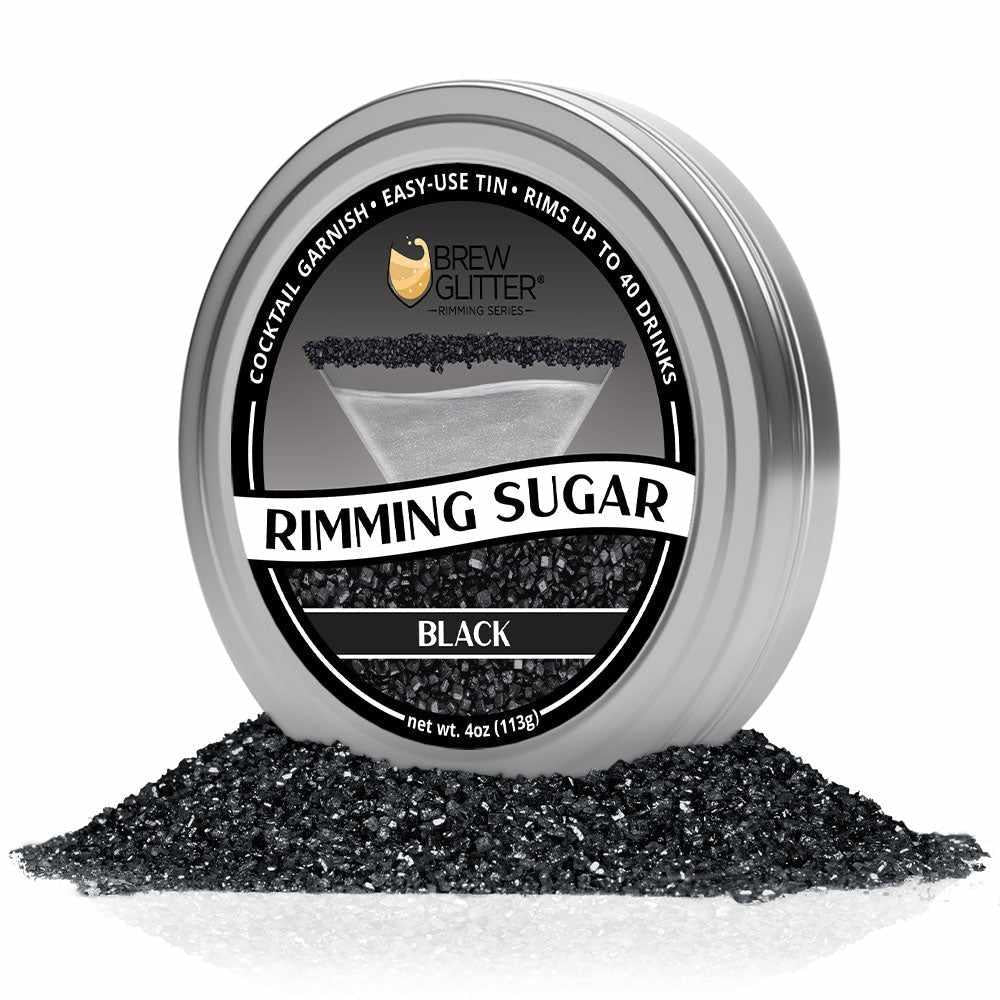 Premium Black Cocktail Rimming Sugar - Private Label (48 Units/Case) - Perfect for Margaritas, Cocktails & Drink Garnishing at Bars, Parties & Home Mixology