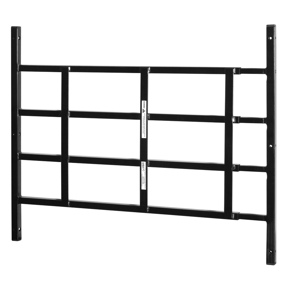 Segal S 4767 21-1/4 Inch Black Carbon Steel Fixed 4-Bar Window Security Grill - Home Protection & Child Safety Barrier for Bedroom, Living Room & Basement Windows