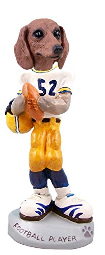 Dachshund Red Football Player Doogie Collectible Figurine - Unique Dachshund Dog Statue for Sports Fans, Gift for Football Lovers, Perfect for Home Decor, Office Display, and Sports Memorabilia Collections