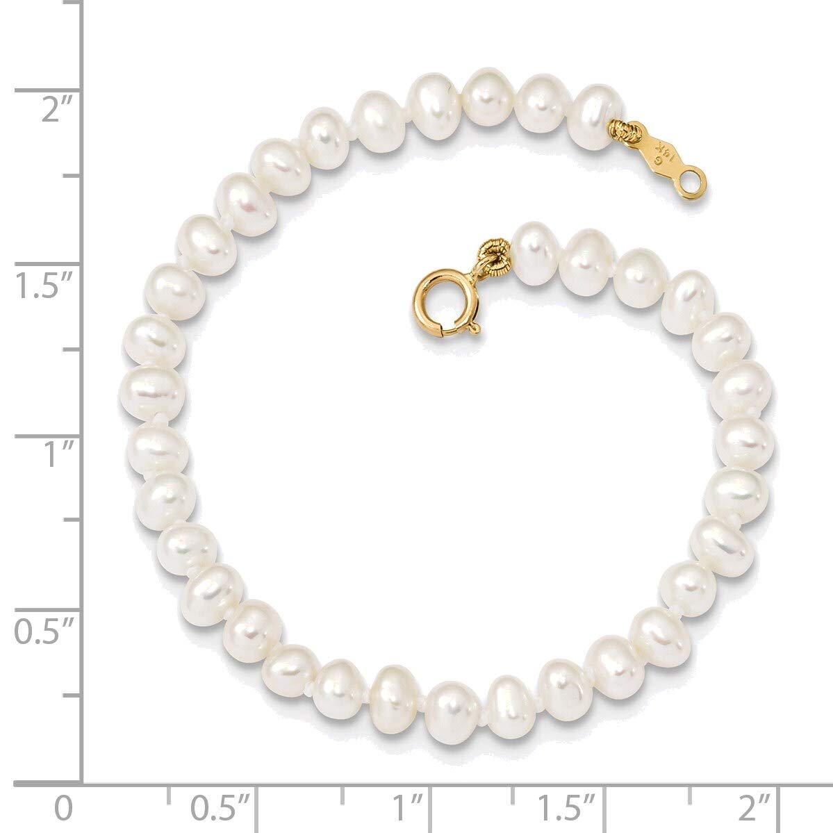 Bonyak 14K Yellow Gold Freshwater Cultured Pearl Bracelet - 3-4mm White Egg Shape Pearls, Elegant Jewelry Gift for Women, Perfect for Weddings, Anniversaries & Special Occasions