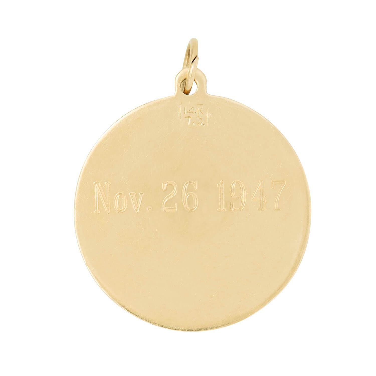 14K Gold Retro Diamond Charm for 25th Anniversary - Elegant Jewelry Gift for Her - Perfect for Milestone Celebrations & Special Occasions
