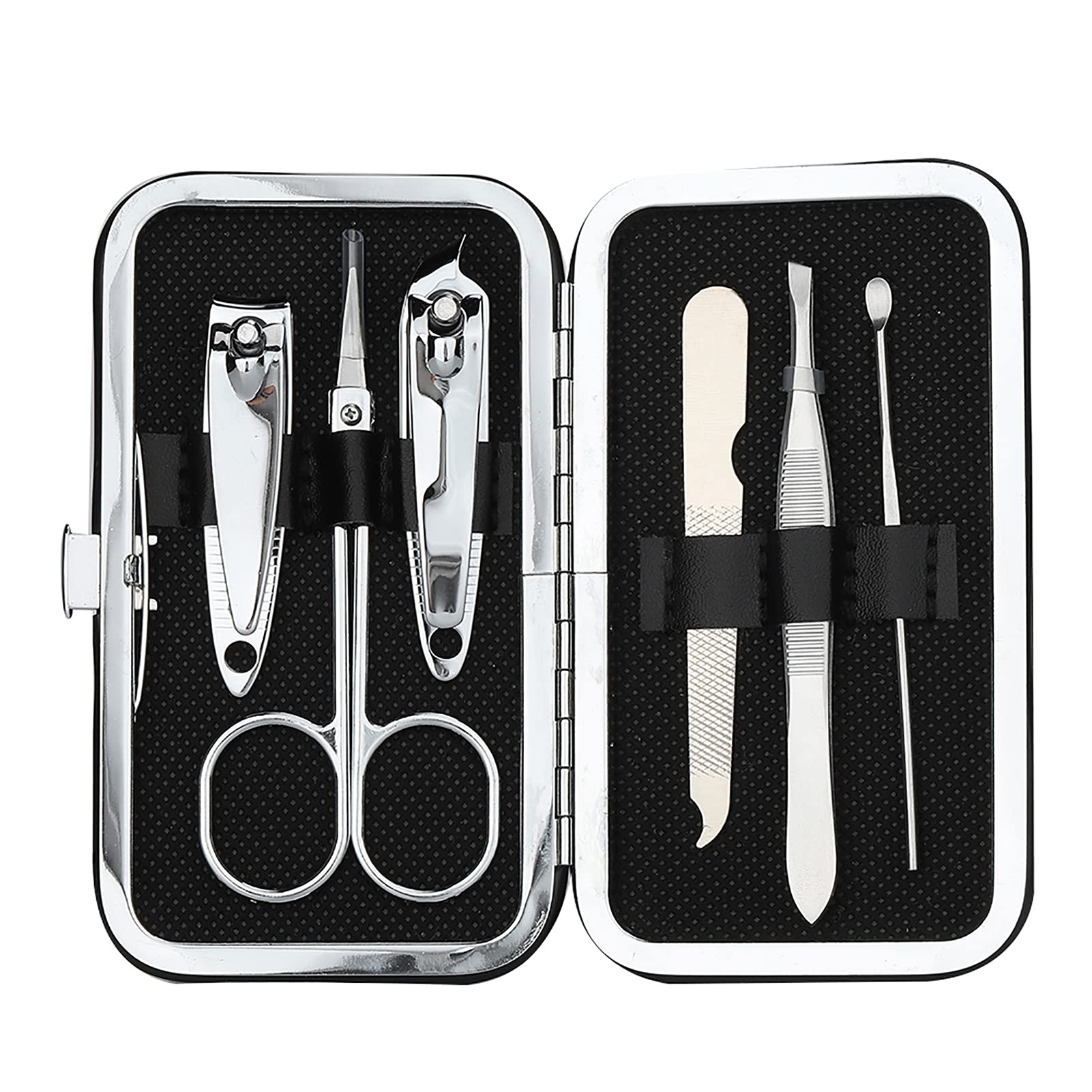 Premium 6-Piece Stainless Steel Nail Clipper Set - Manicure & Pedicure Kit with Nail Scissors, Toenail Clippers, Cuticle Tools & Drill Bits for Women & Men - Perfect for Home Grooming, Travel & Salon Use