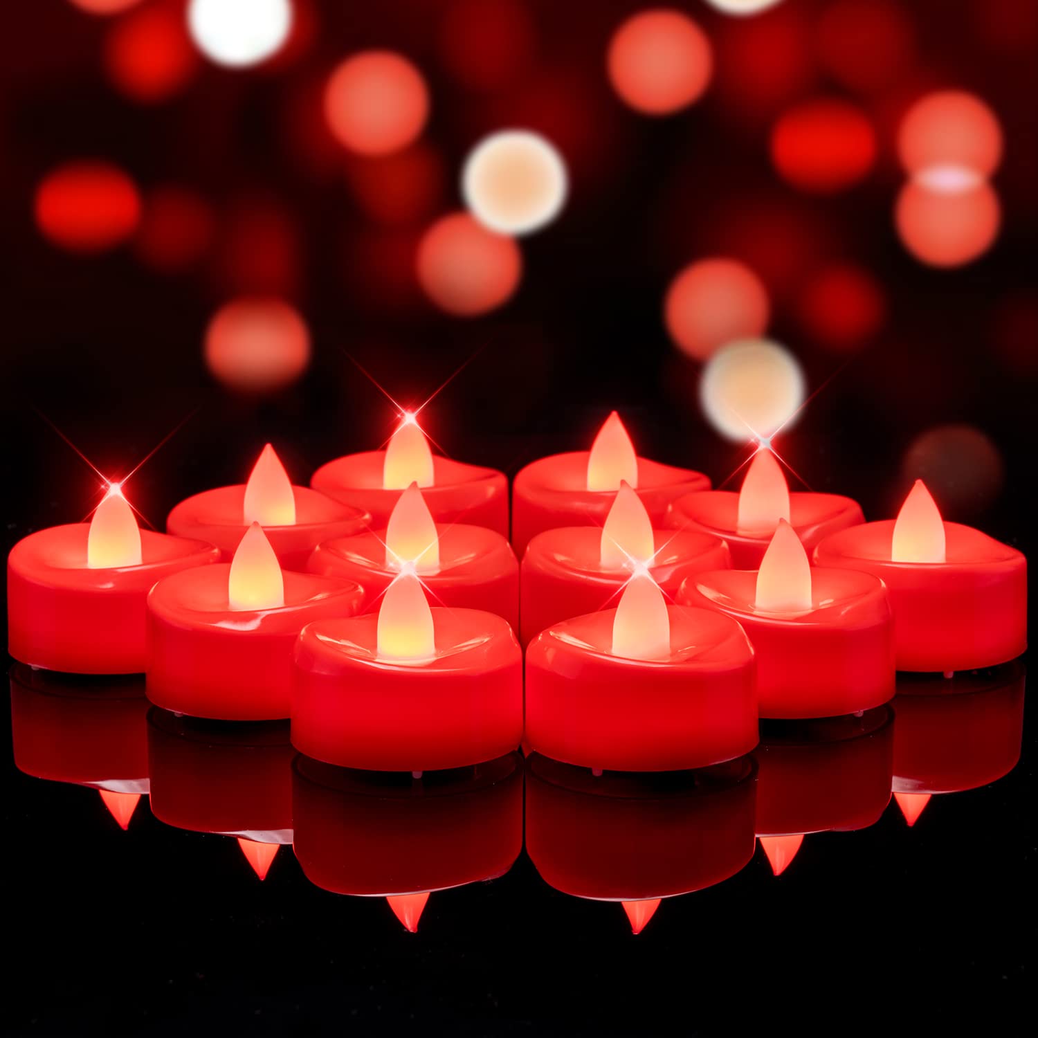 24 Pack Flameless LED Tea Light Candles - Battery Operated Fake Votive Candles with Realistic Flickering Effect (1.5