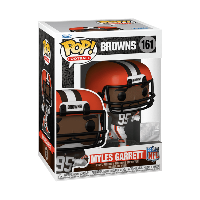 Myles Garrett NFL Cleveland Browns Funko Pop Vinyl Figure #161 with Protector Case - Perfect for Football Fans, Collectors, and Sports Memorabilia Displays