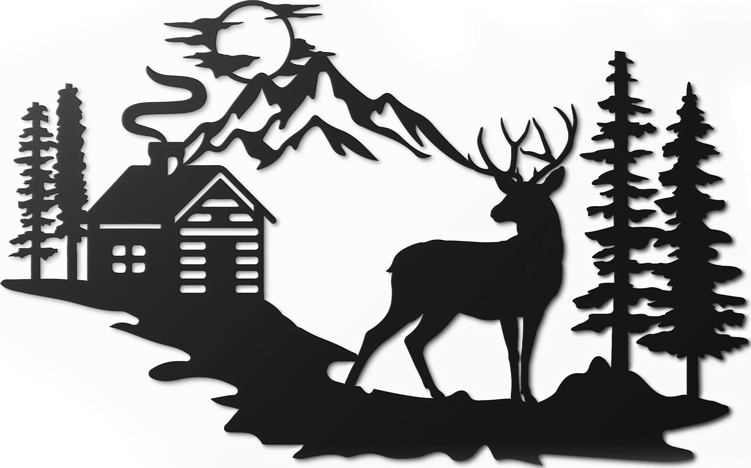 Vivegate Deer Wall Art - 17.5”X11” Rustic Metal Deer Decor for Home, Cabin & Bathroom - Wildlife Forest Themed Wall Decor - Perfect for Living Room, Bedroom or Office Nature-Inspired Decor