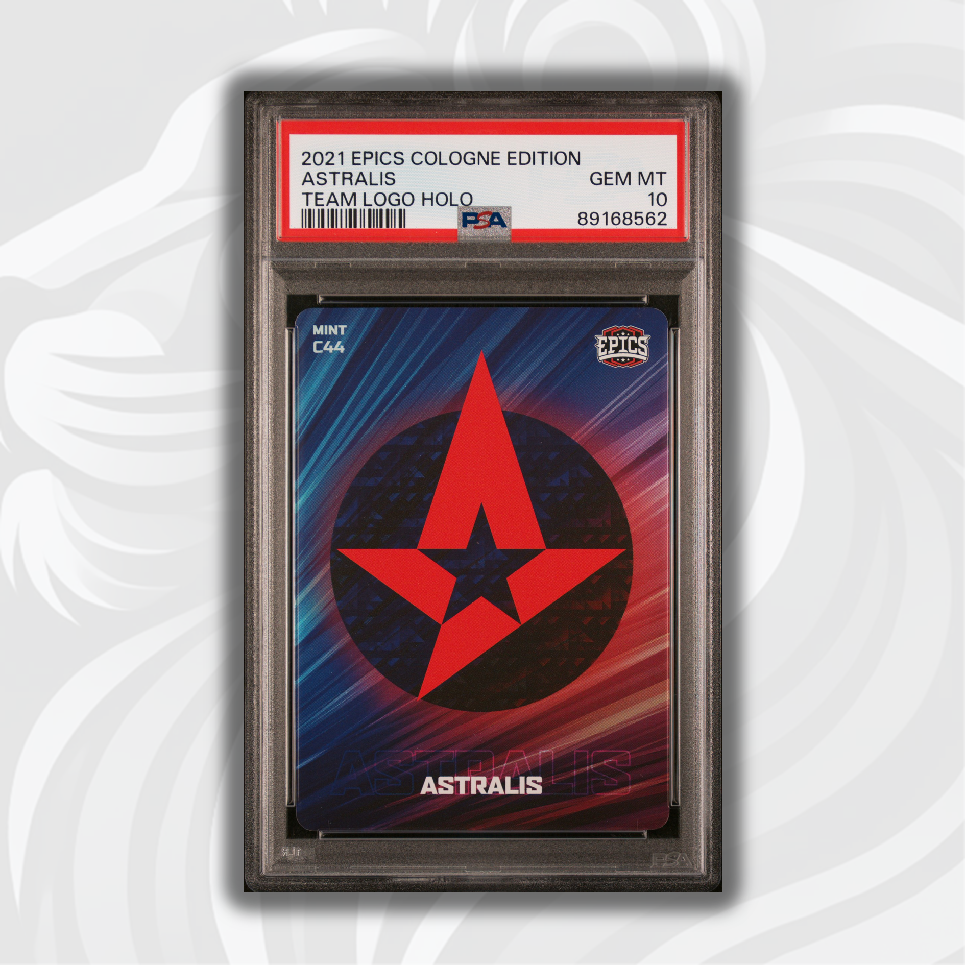 PSA 10 Astralis #C44 Team Logo Holo 2021 Epics Cologne Edition - Rare CS:GO Esports Trading Card for Collectors & Gamers - Perfect for Display, Investment & Gaming Memorabilia