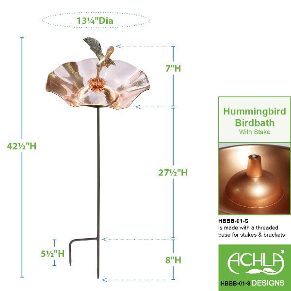Hummingbird Bird Bath for Outdoors - Durable & Elegant Garden Decoration to Attract Hummingbirds | Perfect for Backyard, Patio, and Garden Decor