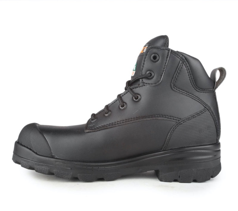 STC Trump Unisex Black Vegan Steel Toe Work Boots - Durable Safety Shoes for Construction, Warehouse & Industrial Work (Model 21982)