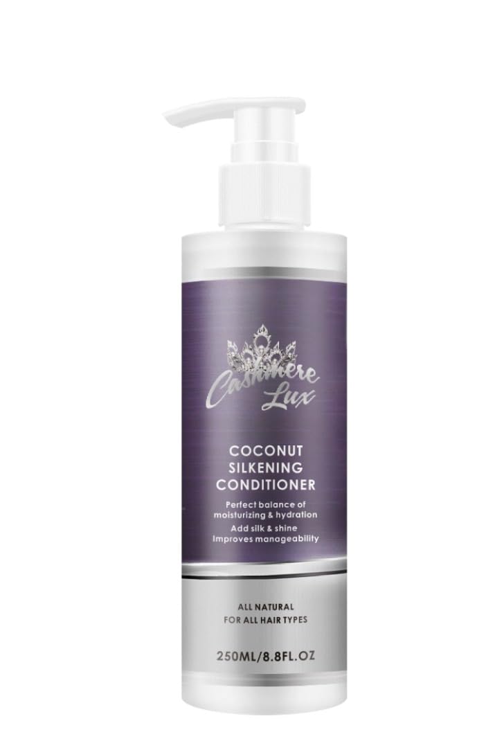 Premium Cashmere & Coconut Oil Silkening Conditioner - 8oz for Soft, Smooth Hair - Ideal for Dry, Damaged Hair & Daily Hydration