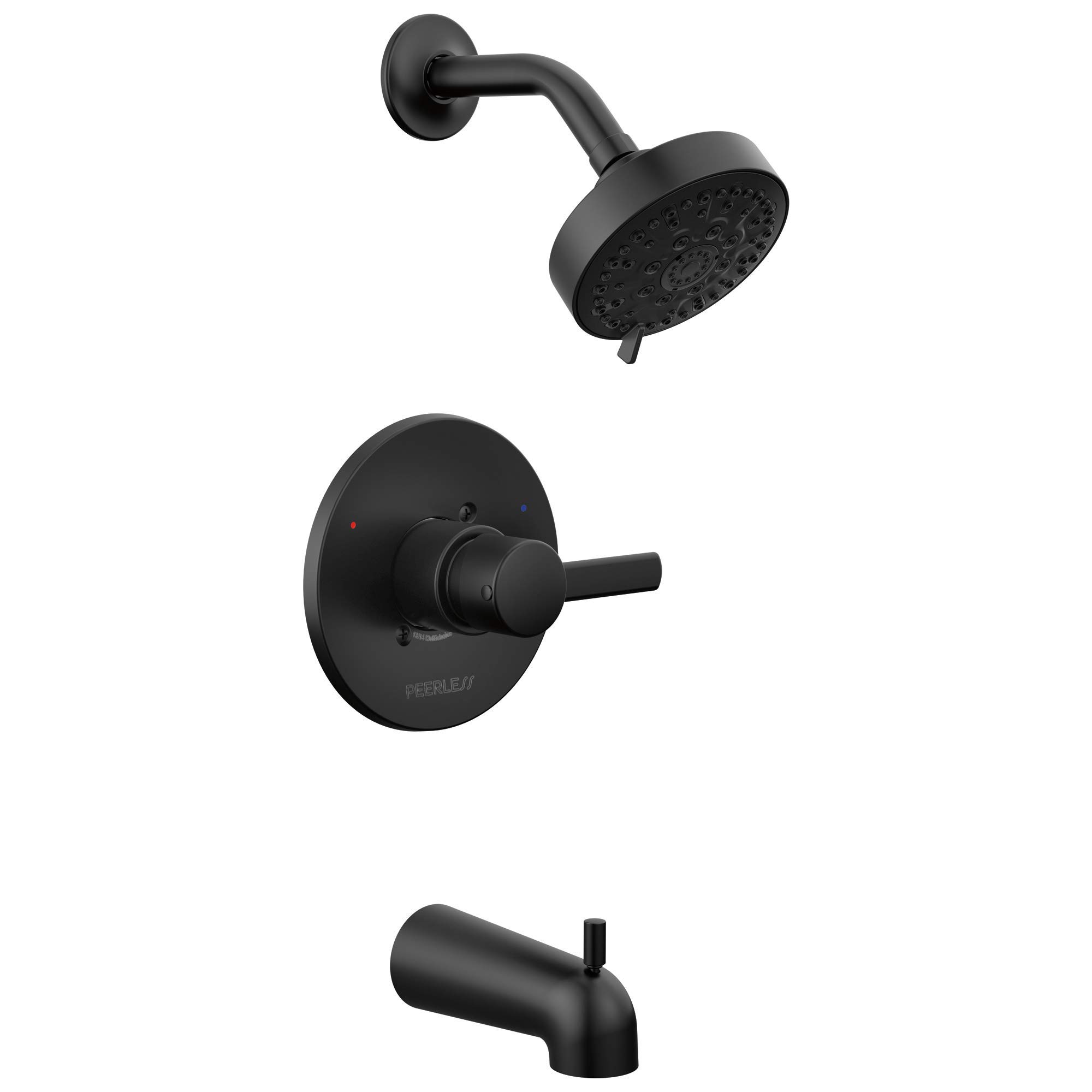 Peerless PTT188792-BL Matte Black Tub and Shower Trim Kit - Durable Bathroom Faucet Set for Modern Showers & Bathtubs | Perfect for Home Renovation & Bathroom Upgrades