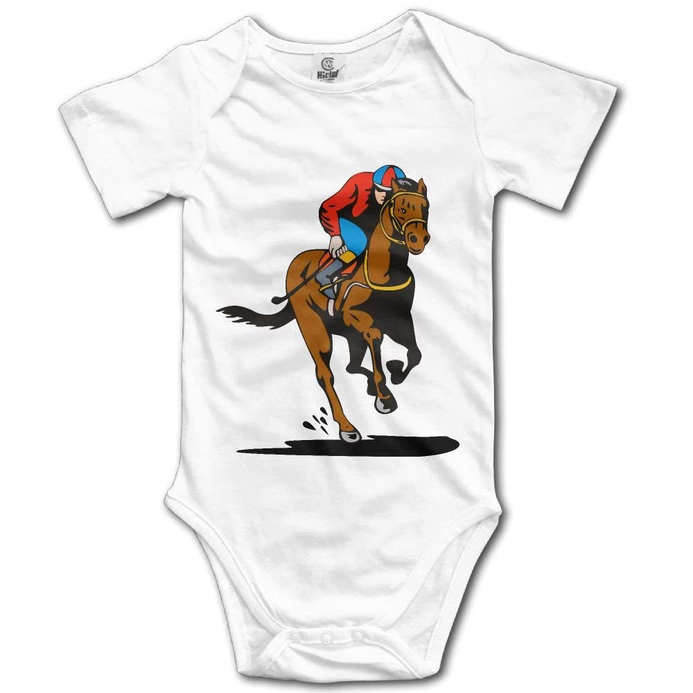 AUCHUI XBFB Racing Horse Print Newborn Baby Romper Jumpsuit - Soft Cotton Bodysuit for Infant Boys & Girls (0-24 Months) | Perfect for Playtime, Photo Shoots & Casual Outings
