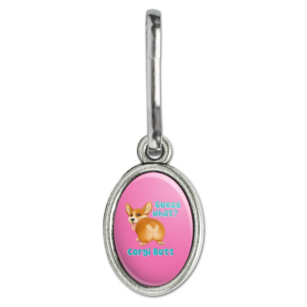 Funny Corgi Butt Oval Charm - Cute Dog Zipper Pull for Backpack, Purse & Suitcase | Novelty Fashion Accessory & Gift for Dog Lovers | Perfect for Travel, School & Everyday Use
