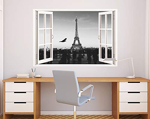 3D Removable Vinyl Wall Decals Stickers - Peel & Stick Cityscape Wallpaper for Home Decor (85x105cm) - Easy to Apply DIY Wall Art for Living Room, Bedroom & Nursery