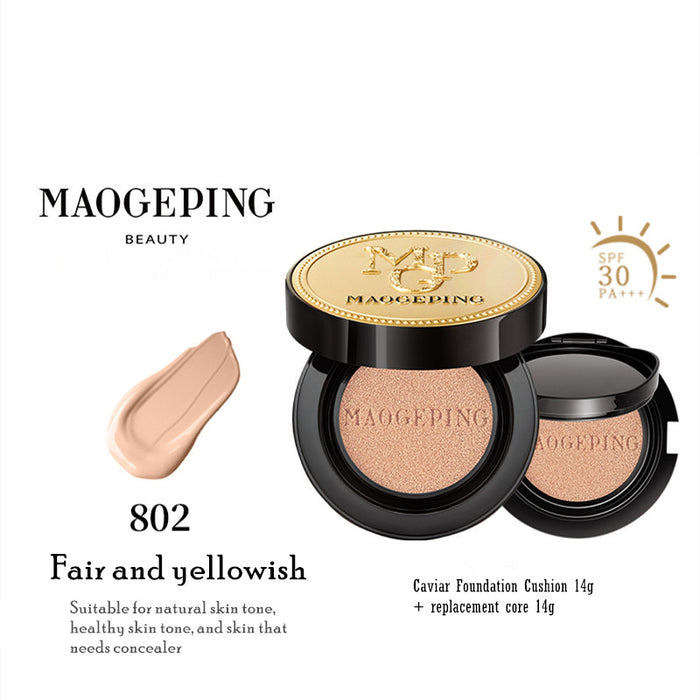 MAOGEPING Nourishing Air Cushion Foundation - Hydrating BB Cream with SPF, Lightweight & Buildable Coverage for Flawless Skin | Perfect for Daily Makeup & On-the-Go Touch Ups