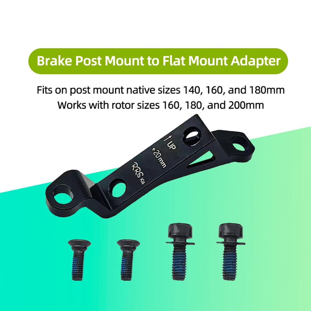 MTB Bicycle Brake Adapter 20mm Post to Flat Mount - Aluminum Alloy for BMX Bikes (140/160/180mm) - Perfect for Mountain & Urban Cycling