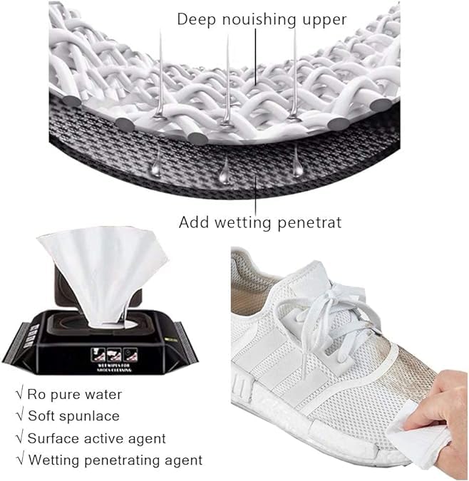 **LNT Shoe Wipes - Instant Sneaker Cleaner for Quick Dirt & Stain Removal | Reusable Shoe Cleaning Wipes for Sneakers, Running Shoes & Casual Footwear | Perfect for Gym, Travel & Outdoor Activities**