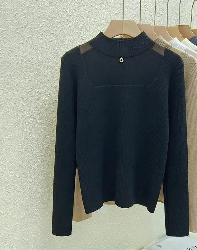 Women's Korean Fashion Velvet Sweater - Solid Color Warm Round Neck Long Sleeve Knit Pullover for Autumn Winter | Cozy Thick Knitwear for Office, Dating & Casual Outfits