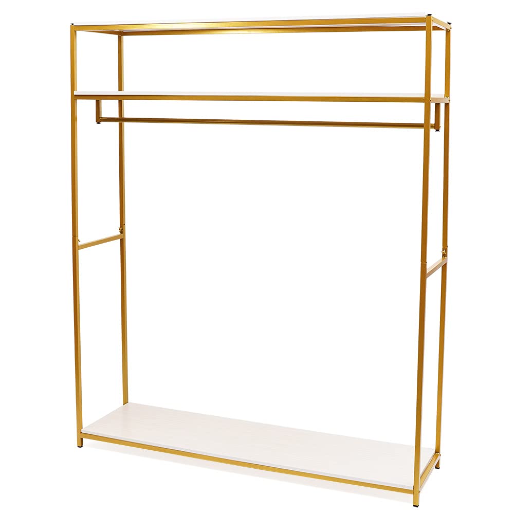 Gdrasuya10 Modern Clothes Rack - Sturdy Metal Square Garment Rack with Shelves for Wedding Dresses & Bridal Gowns | Perfect for Bedroom, Closet & Boutique Organization