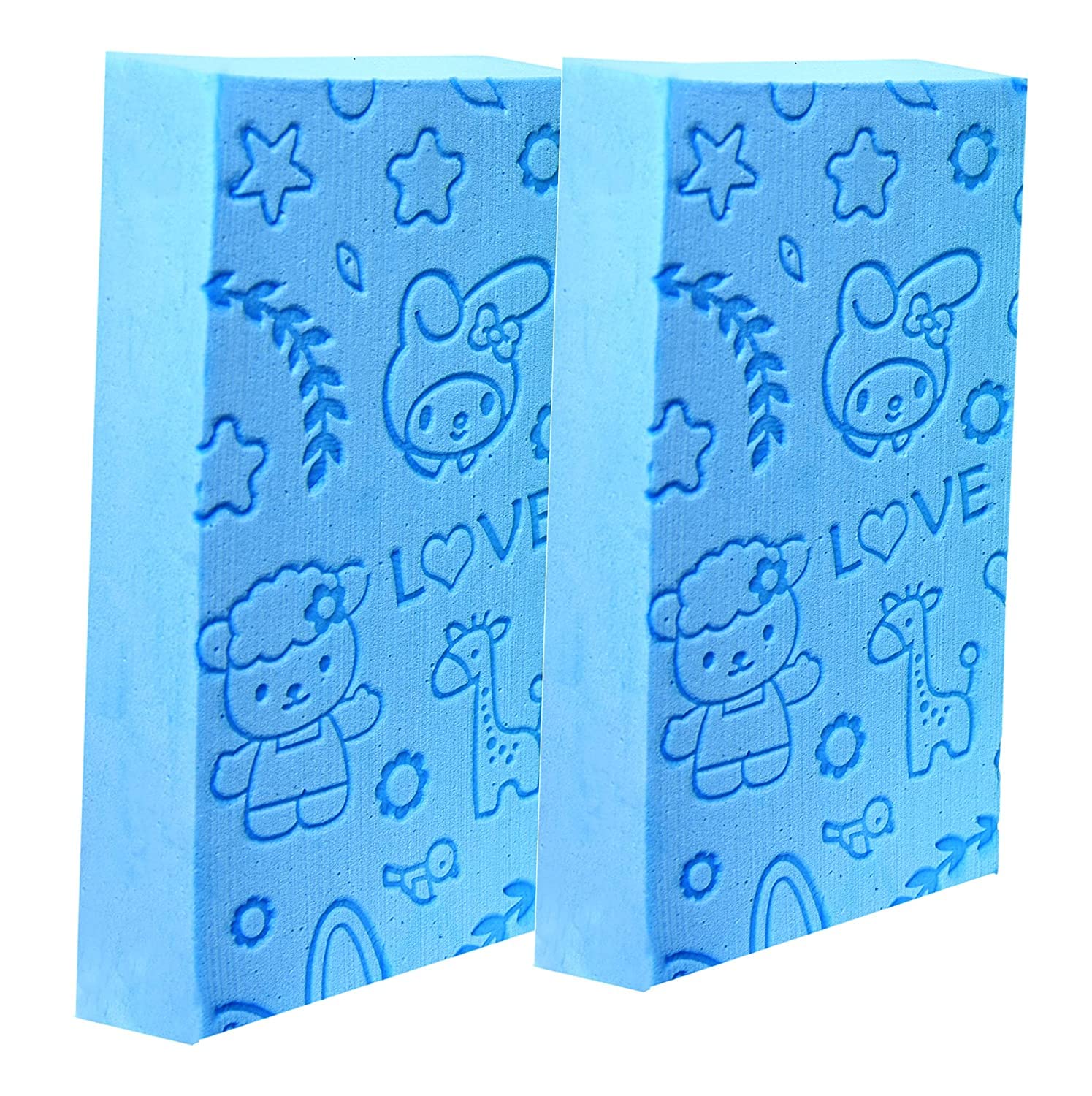 AG E-Com Bath Sponge & Exfoliating Scrubber for Women & Men - Gentle Skin Exfoliator, Dead Skin Remover, Face & Body Scrub (2-Pack, Multicolor) - Perfect for Shower, Spa & Daily Skincare Routine