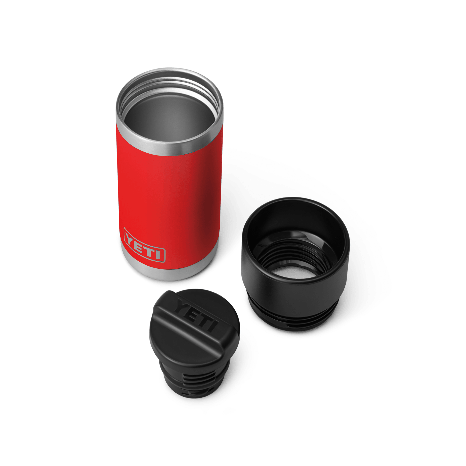 Rambler 12 oz Hotshot Bottle - Insulated Stainless Steel Water Bottle with Handle, Rescue Red - Perfect for Hiking, Camping & Outdoor Adventures