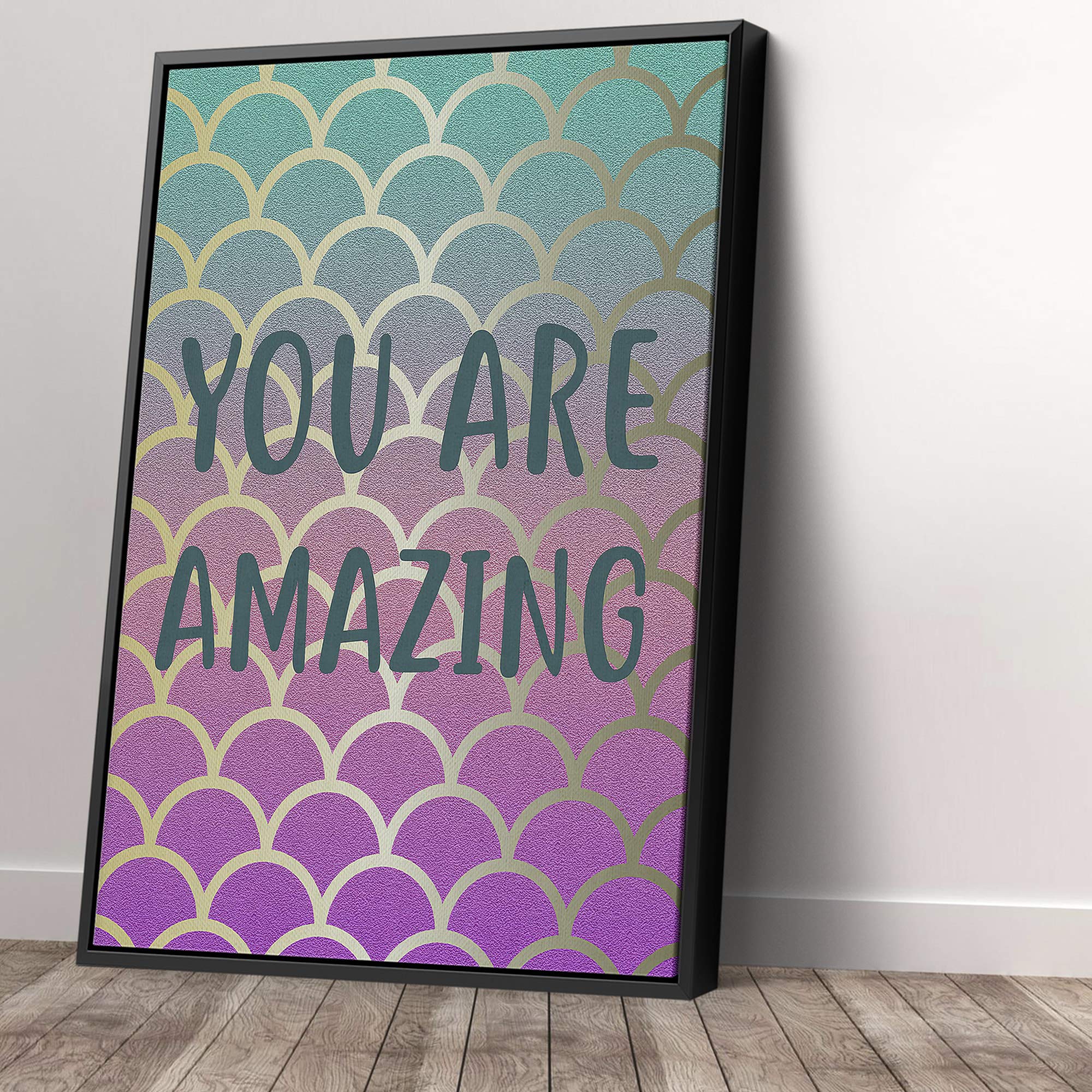 You Are Amazing Quote Canvas Wall Art - 30x45 Inch Modern Black Framed Home Decor - Perfect for Living Room, Bedroom & Office Inspiration