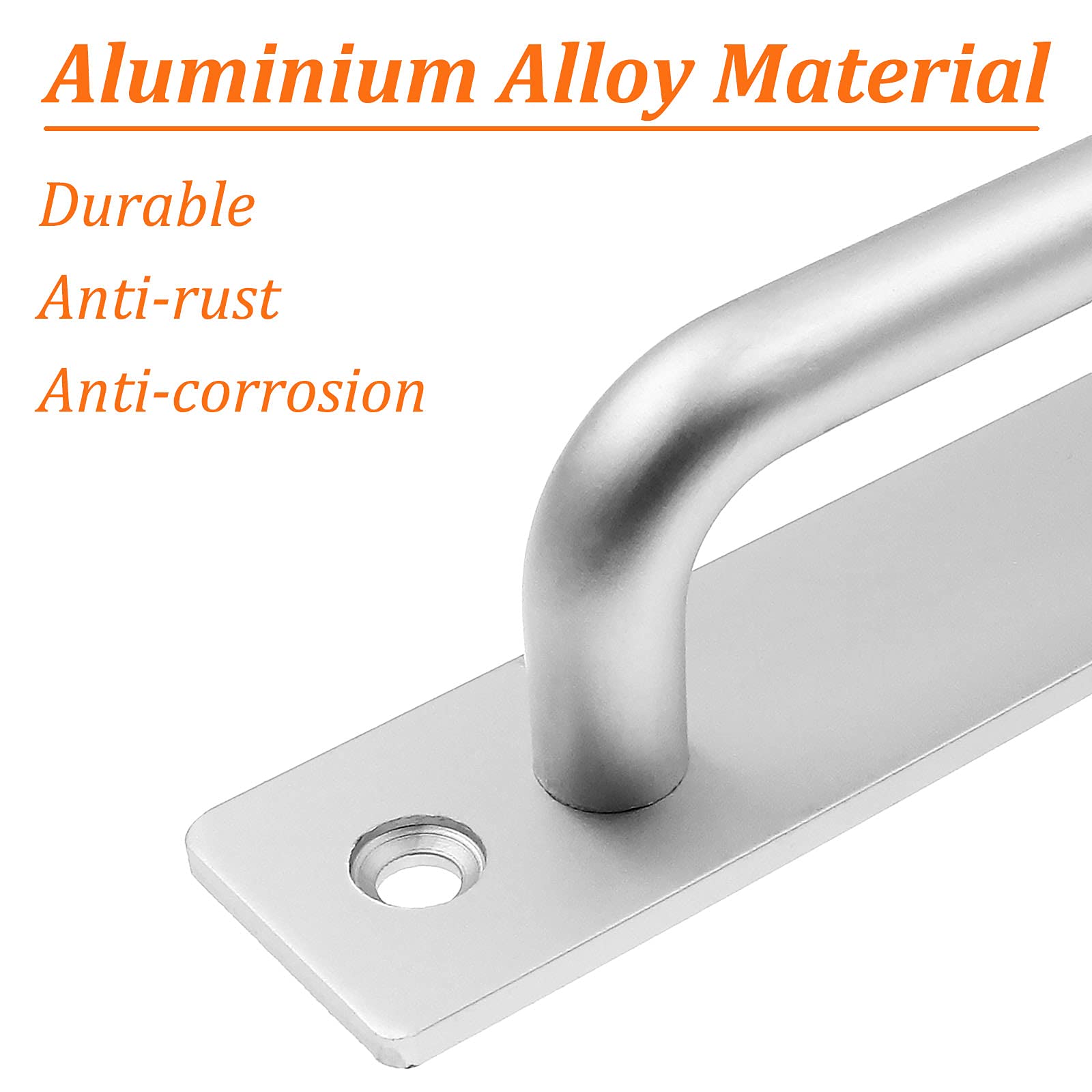 2 Pack 5.9 Inch Sliding Barn Door Handles - Heavy Duty Aluminum Alloy Door Pull Handles for Barn Doors, Gates, Cabinets, Closets, Drawers & Garage Sheds - Silver Finish | Rust-Resistant & Easy Installation for Home, Office & Farm Use