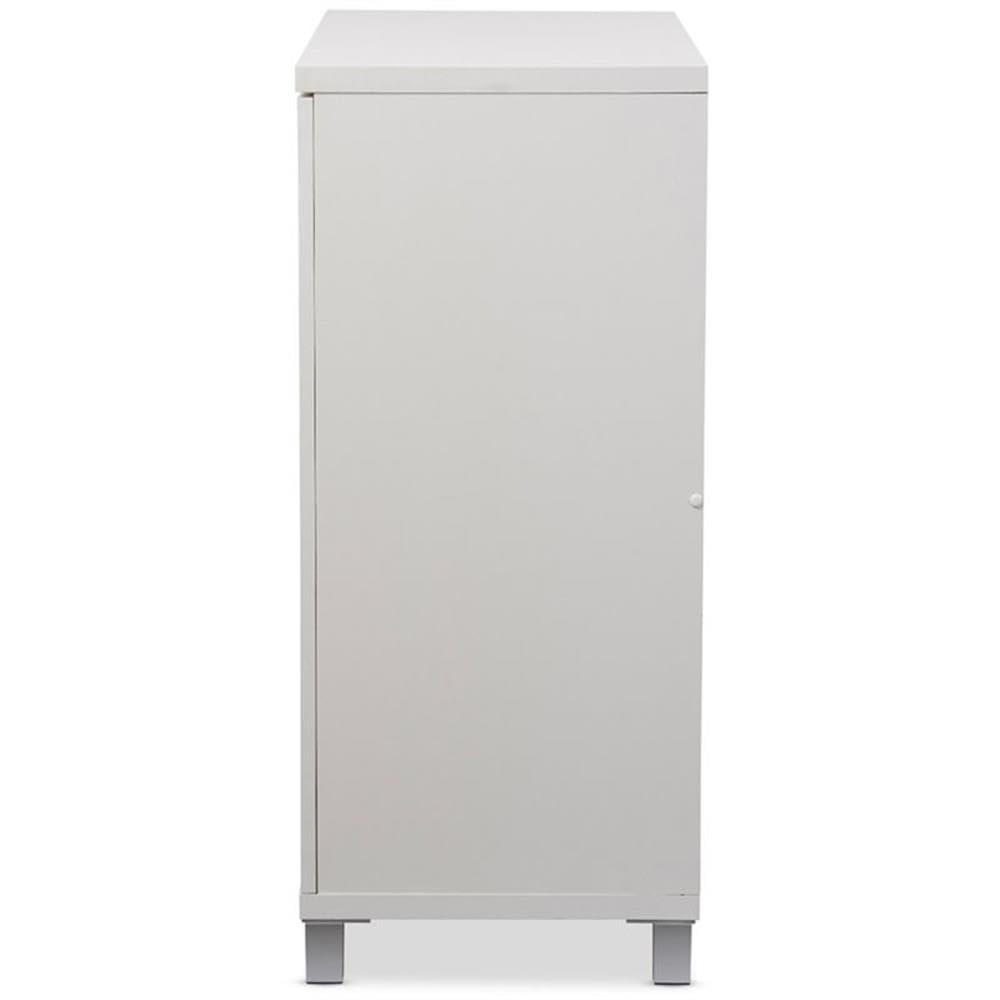 BOWERY HILL White Multipurpose Entryway Storage Cabinet - Hallway Organizer for Shoes, Coats & Home Decor | Perfect for Living Room, Bedroom or Office Entryway