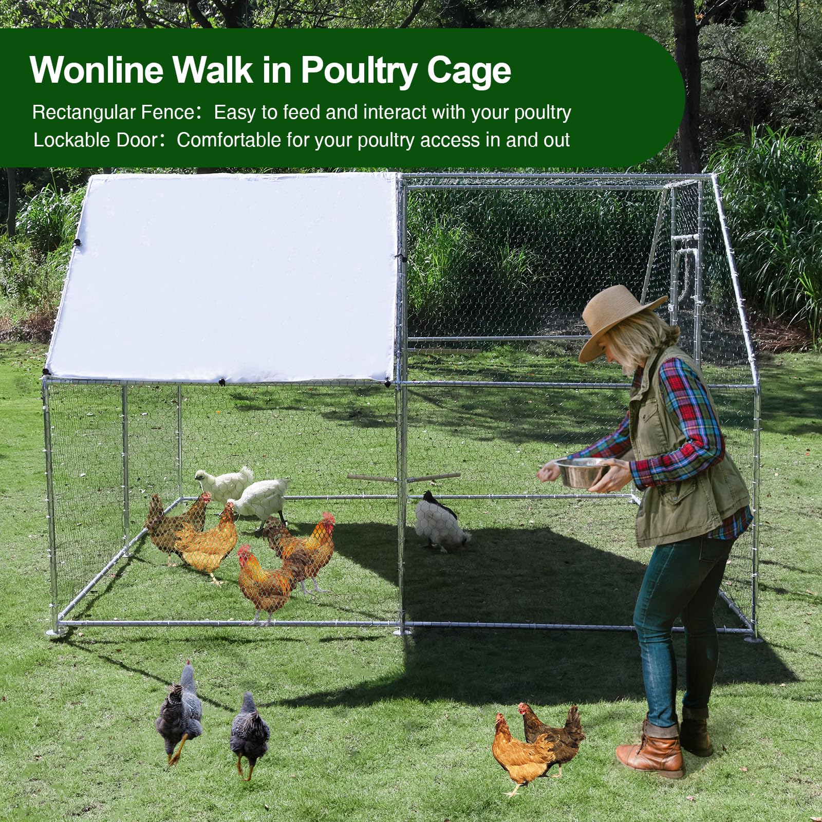 Premium Large Metal Chicken Coop with Climbing Frame - 118