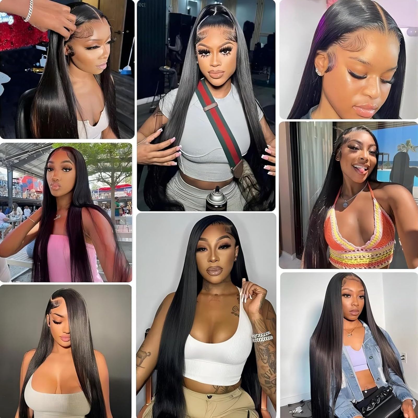 34 Inch Straight Lace Front Wigs Human Hair - Pre Plucked 200% Density 13x4 HD Lace Frontal - Brazilian Virgin Hair Glueless Wig with Bleached Knots - Perfect for Daily Wear, Cosplay & Special Occasions