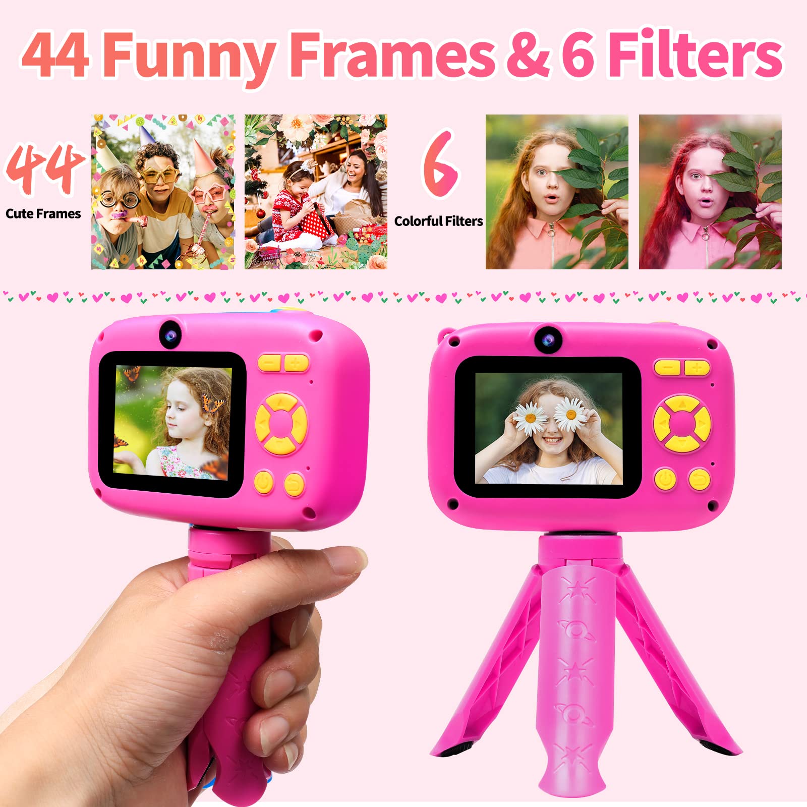 **40MP Kids Digital Camera with Time-Lapse & 1080P HD Video - Dual Selfie Camera for Girls & Boys Ages 3-12 - Includes 32GB SD Card & Reader - Perfect Christmas & Birthday Gift for Photography Fun, Travel & Family Moments**