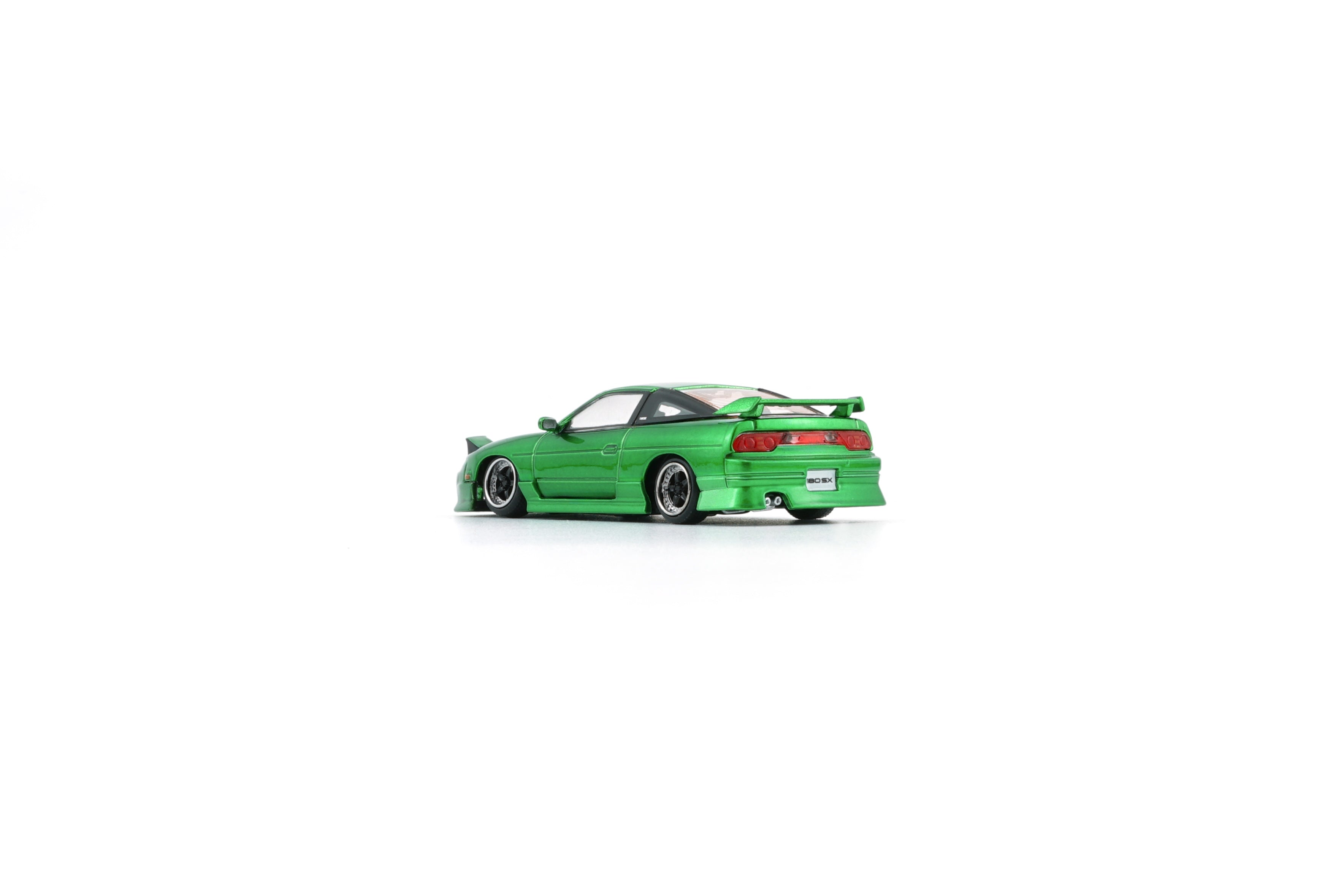 BM Creations 1:64 Scale Diecast Nissan 180SX Model Car - Metallic Green Finish | Collectible Miniature Vehicle for Display, Racing Games & Car Enthusiasts