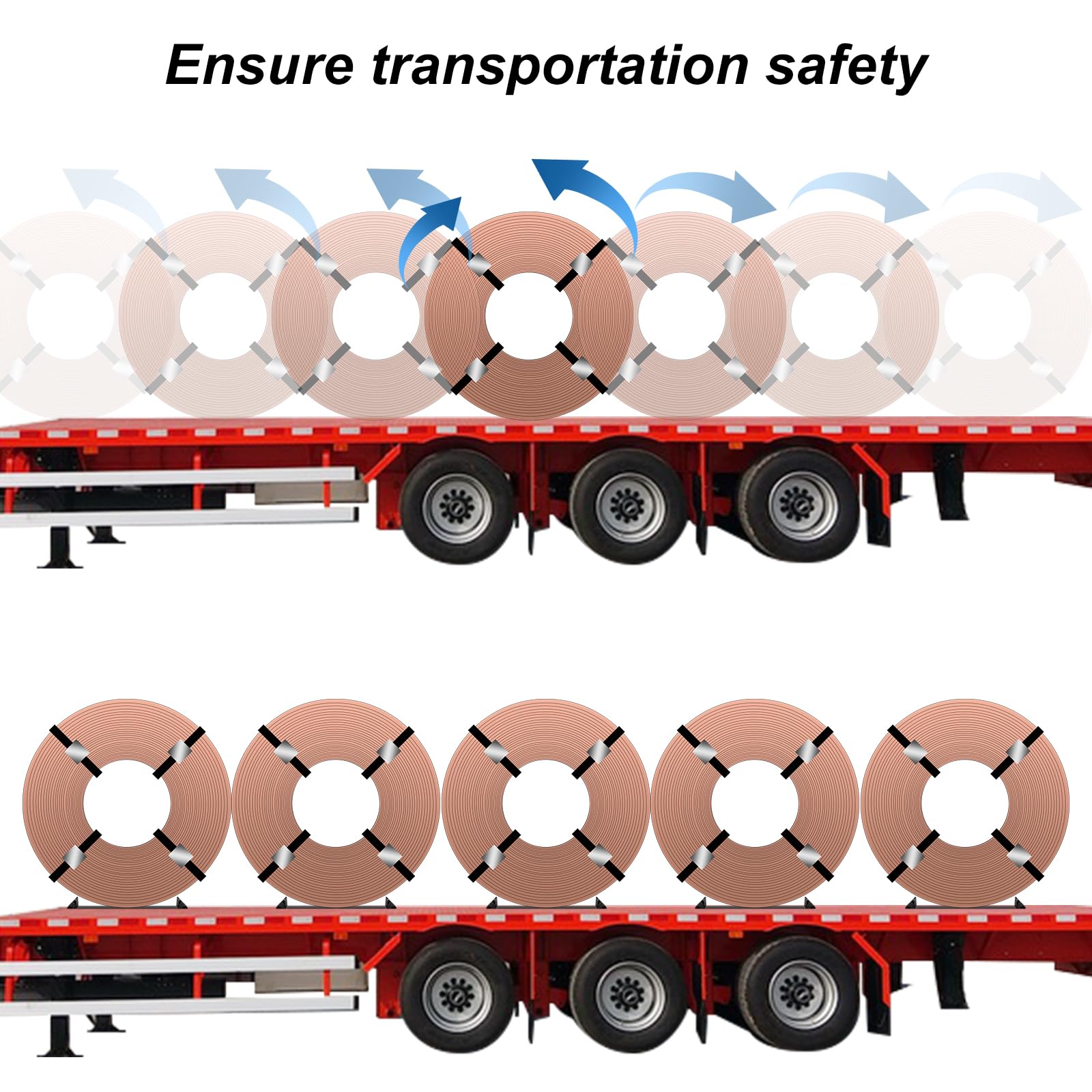 Heavy Duty Steel Coil Chock/Bunk/Rack - 33 Inch Flatbed Trailer Coil Rack (10 Pack) - Secure Cargo Transport for Construction & Industrial Use