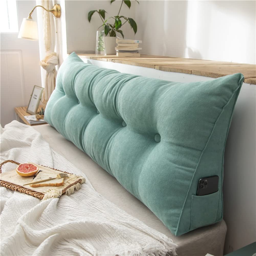 **HDYNUZ 47in Triangular Wedge Cushion - Bed Backrest Support Pillow for Reading & Relaxing, Removable Cover - Perfect for Day Beds, Bunk Beds & Home Office Comfort**