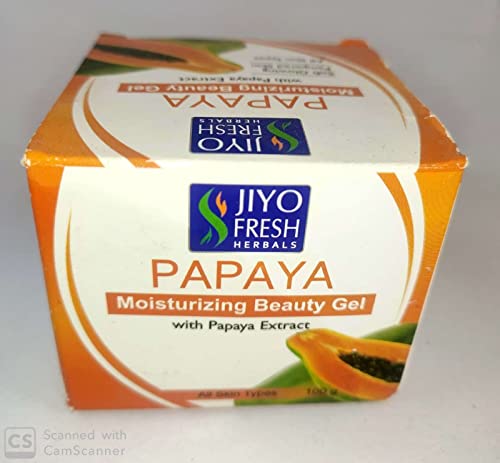 Jiyo Fresh PAPAYA Moisturizing Beauty Gel - Pack of 2 | Hydrating Face Mask for Glowing Skin | Perfect for Daily Skincare & Spa Nights