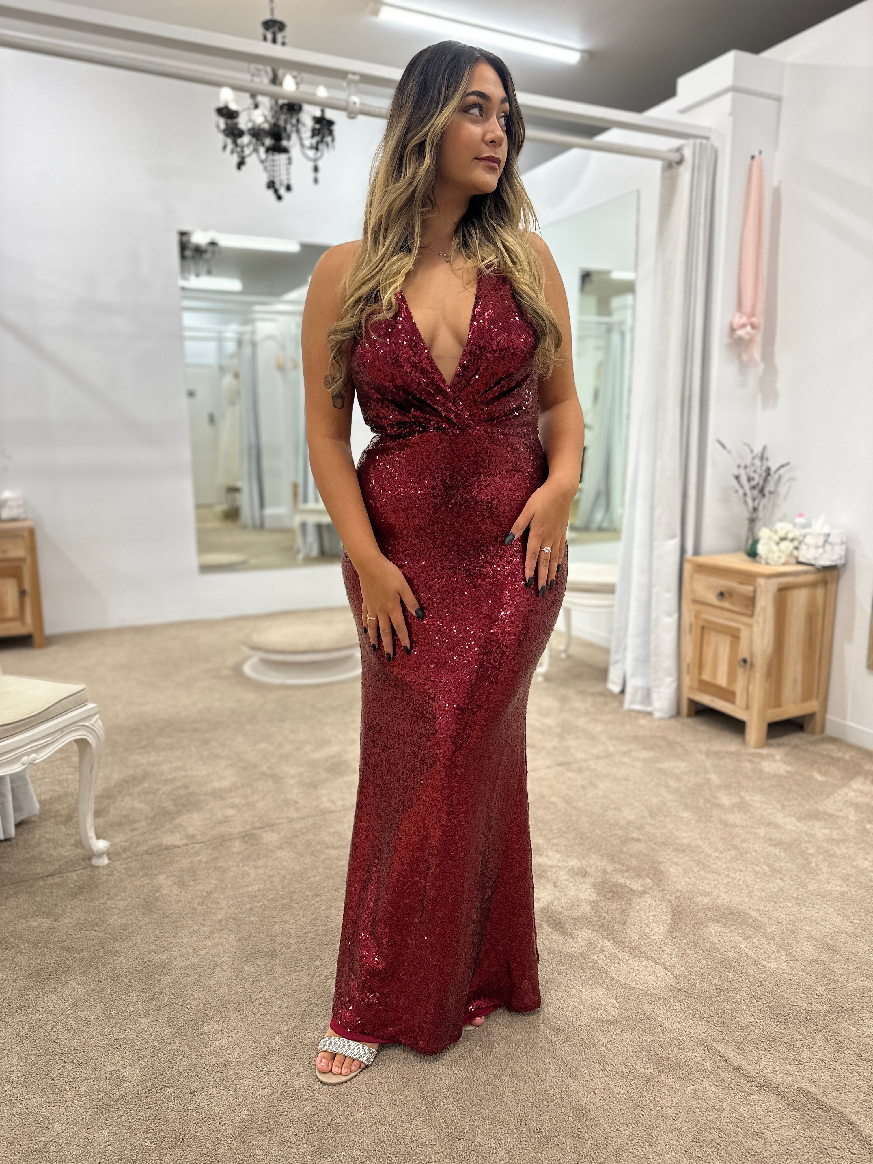 Elegant Leia Cowl Draped Neck Gown - Women's Formal Evening Dress for Weddings, Parties & Special Occasions