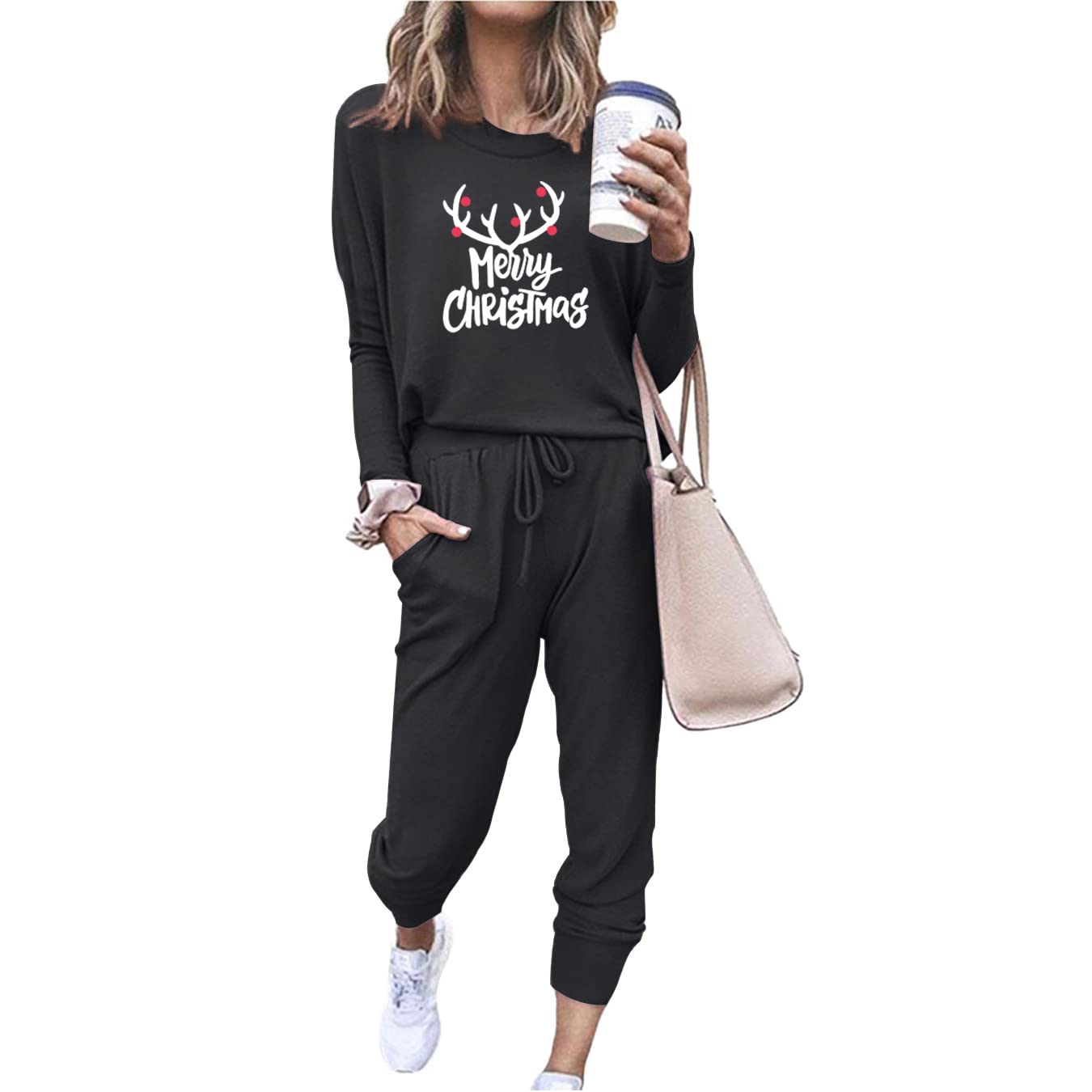 Women's 2-Piece Sweatsuit Set with Pockets - Comfortable Jogger Outfit for Lounge, Workout & Running | Casual Streetwear & Athleisure Wear