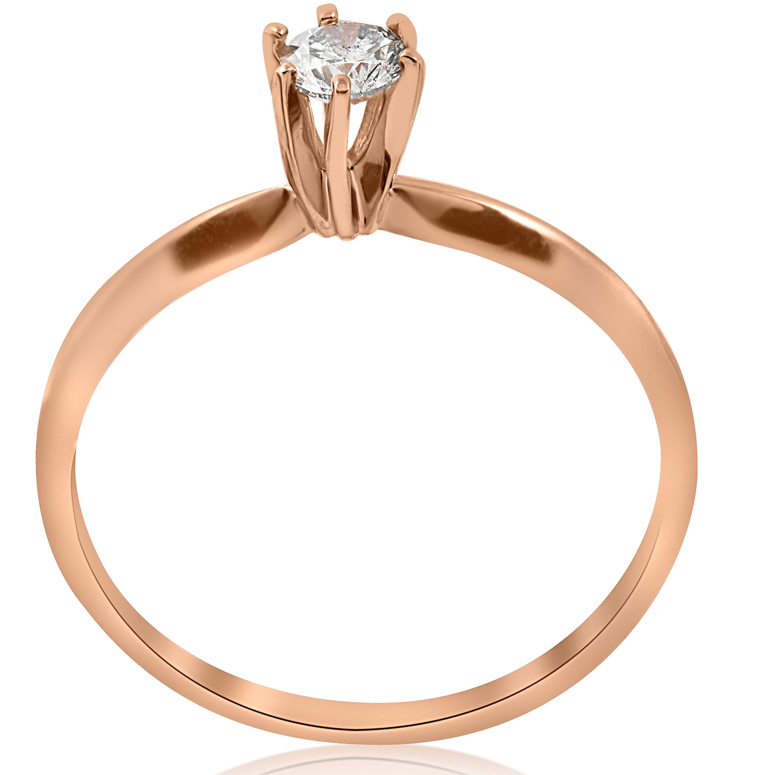 1/4 Carat Solitaire Diamond Engagement Ring - 14K Rose Gold Wedding Band for Women - Perfect for Proposals, Anniversaries & Bridal Jewelry