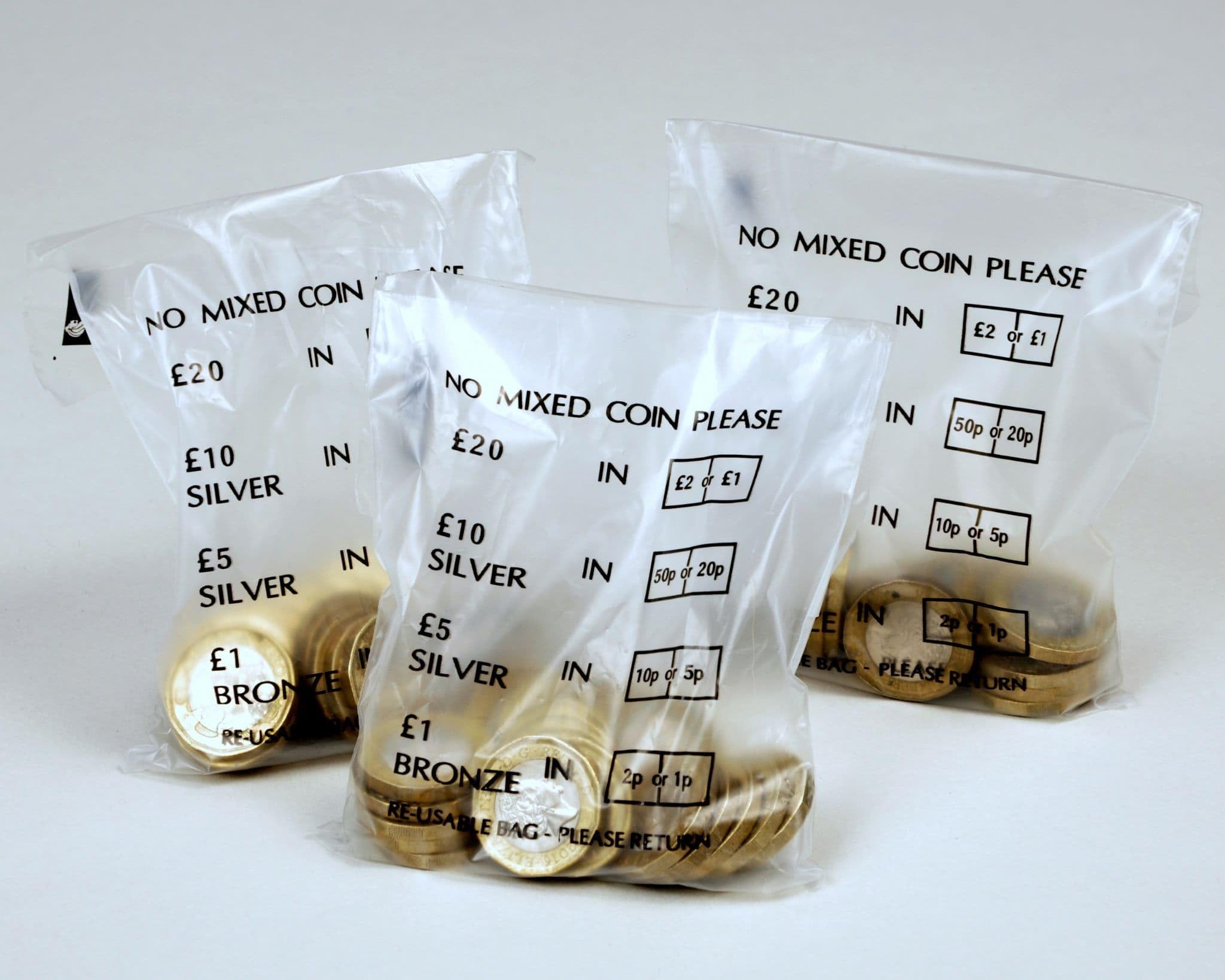 1000 Pack Plastic Coin Bags & Money Bank Bags for Cash Handling - Perfect for Banks, Retail Stores, and Vending Machine Use