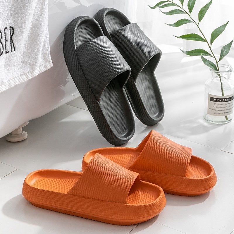 Upgrade Japanese Style Comfortable 4.0cm Thick Sole Anti-Slip Shower Slippers for Bathroom, Spa, and Office Use - Soft Memory Foam Indoor House Shoes