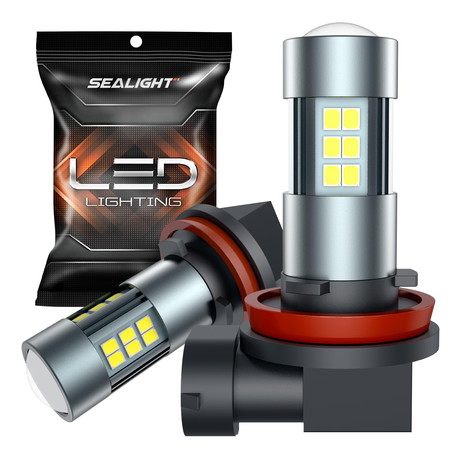 SEALIGHT H11 H16 H8 LED Fog Light Bulbs - 360° Full Illumination, 6500K Cool White, 54 PCS H16 H8 LED Bulbs for Cars, Trucks & SUVs - Non-Polarity, Plug & Play (Pack of 2) - Perfect for Night Driving, Off-Road Adventures & Foggy Conditions