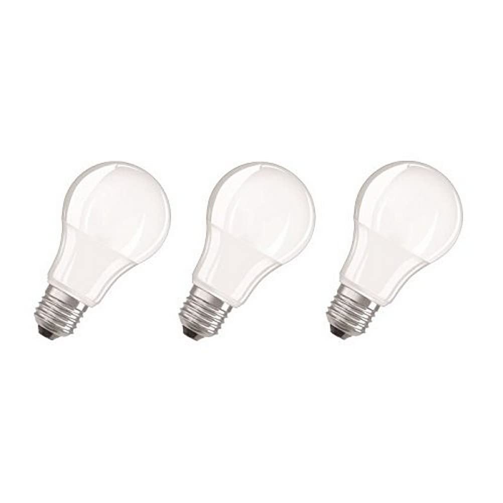 Osram LED Light Bulb A19 8.5W (60W Equivalent) E27 Base Warm White 2700K Frosted - Energy Efficient Dimmable LED Bulbs for Home, Bedroom, Living Room, Office - Pack of 3
