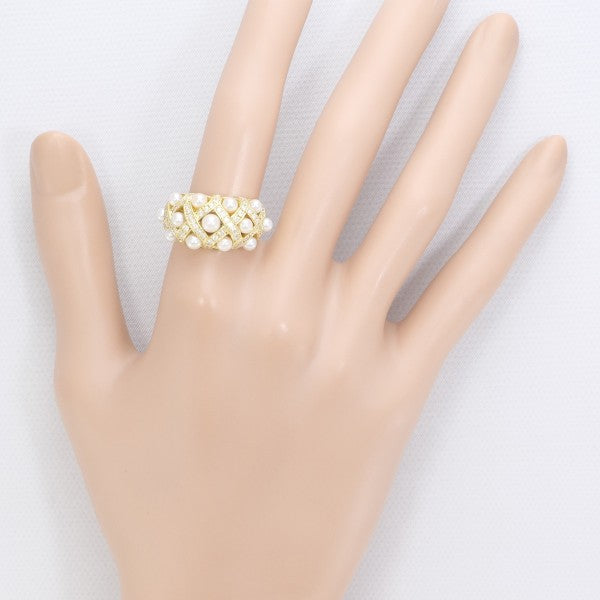 18K Yellow Gold Akoya Pearl Diamond Ring for Women - Elegant Bridal Jewelry, Anniversary Gift, Engagement Ring, Wedding Band, Valentine's Day Present
