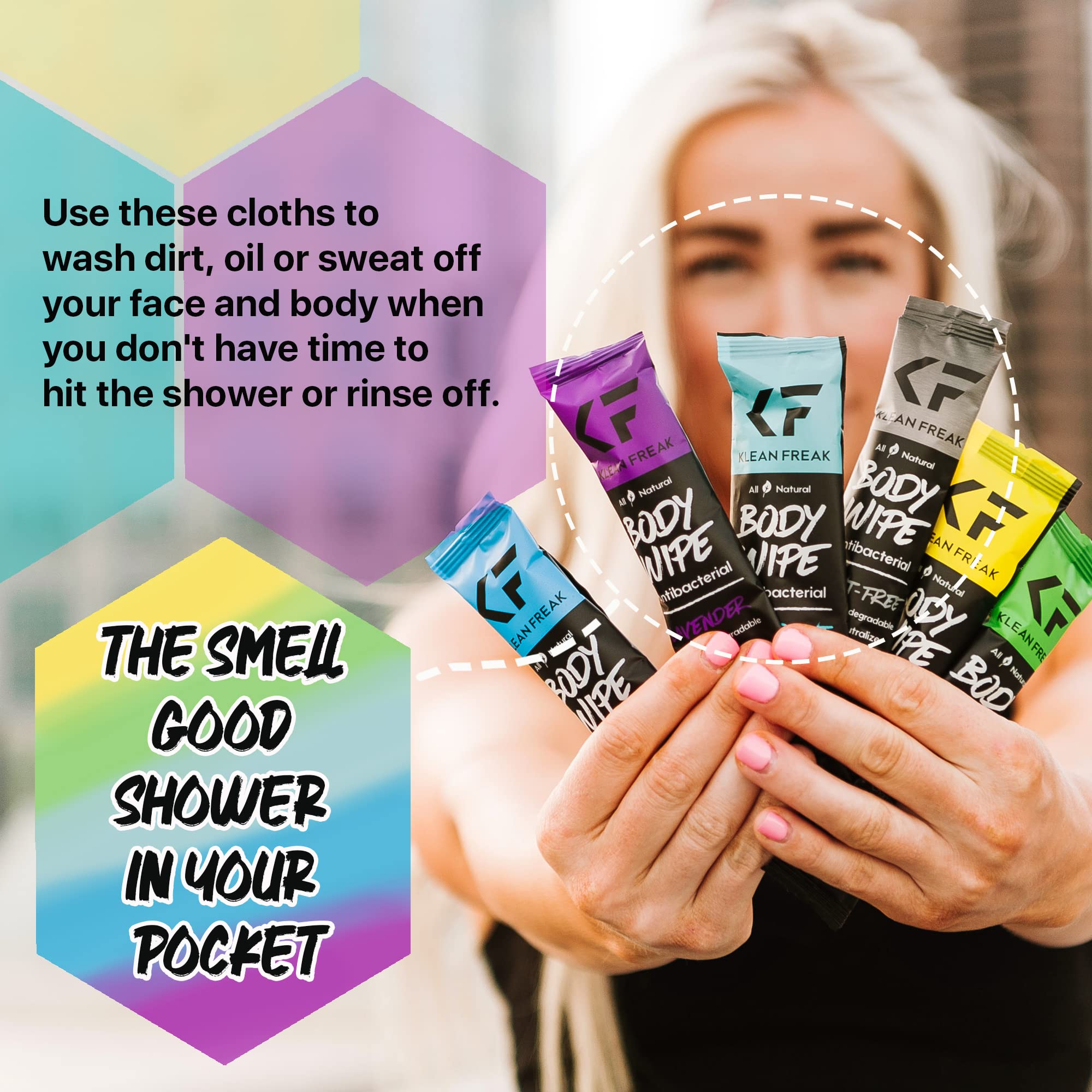 Klean Freak Body Wipes - 12 Pack Mixed Scent Refreshing Cleansing Wipes for Gym, Travel, Camping & On-the-Go Hygiene