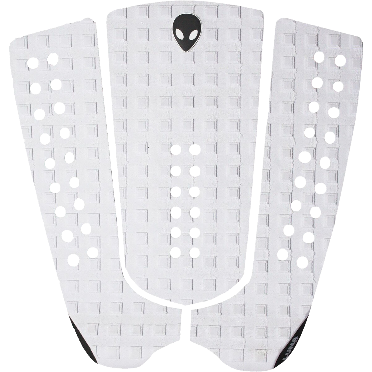 3 Piece Tail Pad Square Groove - Premium White Surfboard Traction Pad for Enhanced Grip & Control - Perfect for Surfing, Bodyboarding & Water Sports
