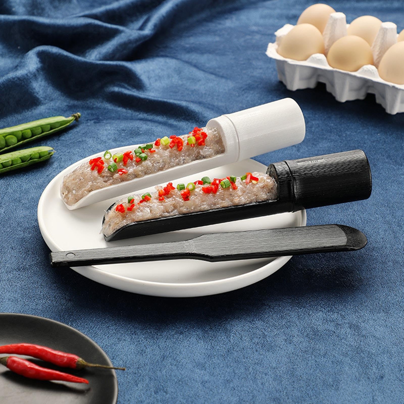 CALANDIS® Meatball Maker & Spoon Set - Kitchen Tool for Perfect Rice Balls & Meatballs | Matte White Cooking Gadget | Ideal for Home Cooking, Meal Prep & Party Snacks