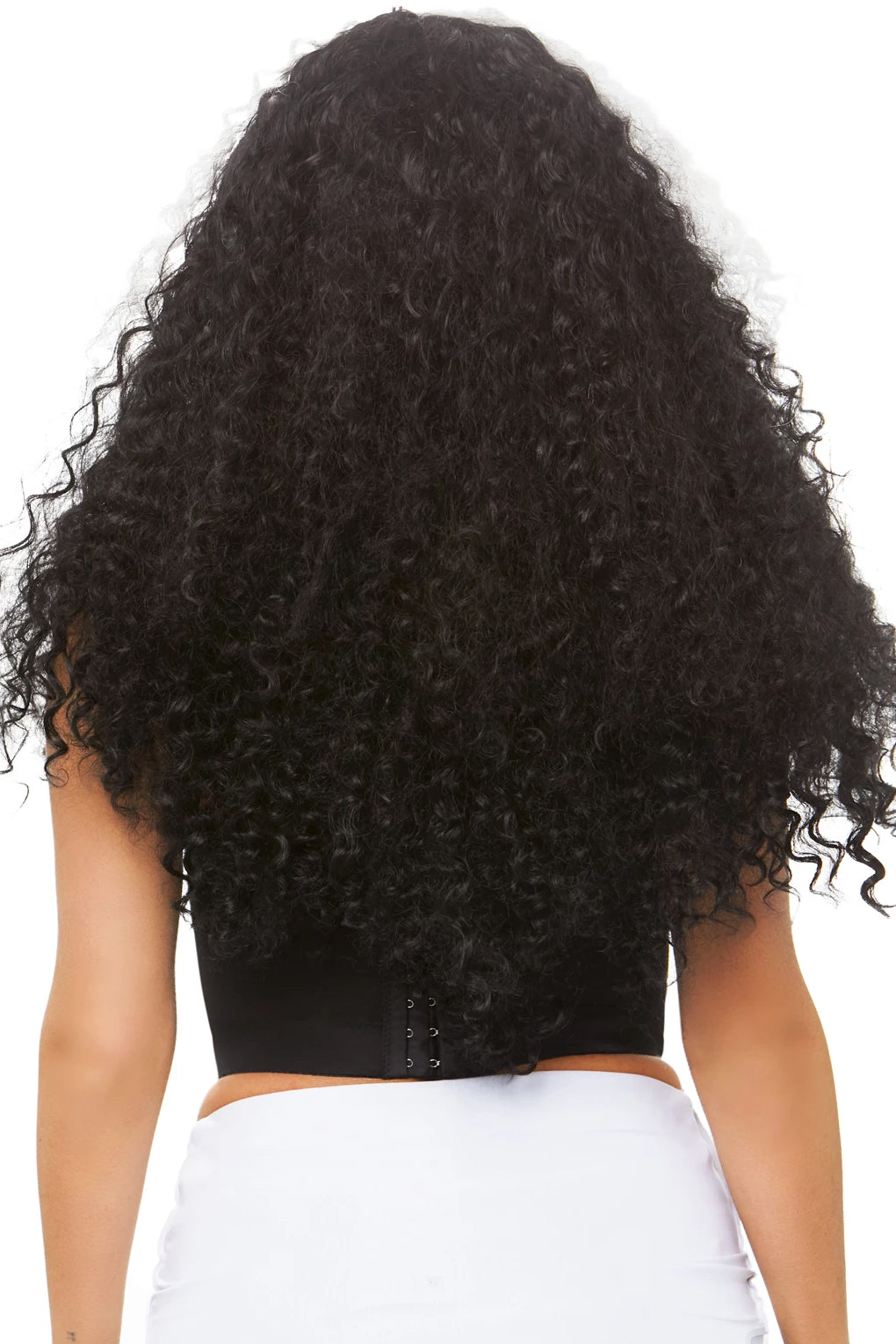 Long Curly Black/White Synthetic Hair Wig for Women - Natural Looking Soft & Heat Resistant - Perfect for Cosplay, Halloween, Parties & Daily Wear
