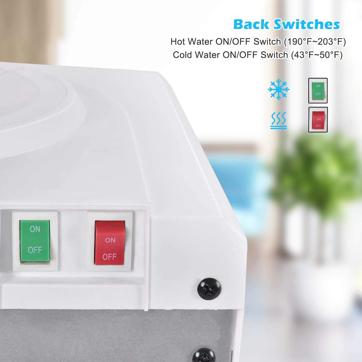 Adjustable Temperature Water Dispenser - Hot & Cold Water Dispenser for Home, Office, Kitchen - White | Perfect for Coffee, Tea & Instant Meals