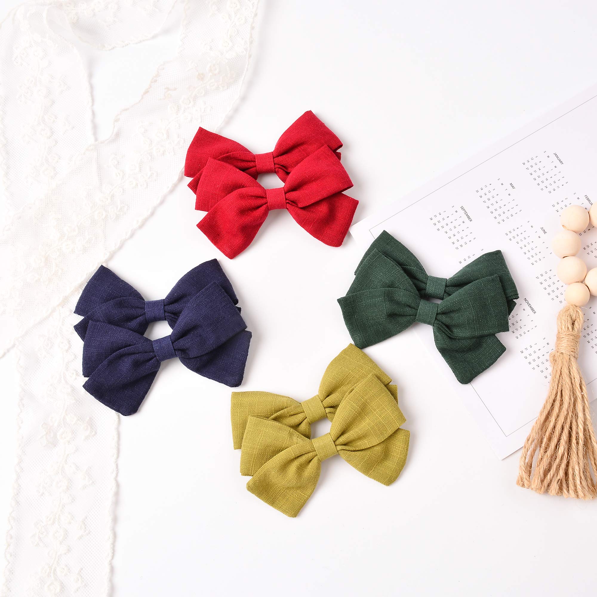 20PCS Baby Girls Hair Bows Clips - Soft Lined Non-Slip Barrettes for Infants & Toddlers | Perfect for Parties, Photos & Daily Hair Accessories