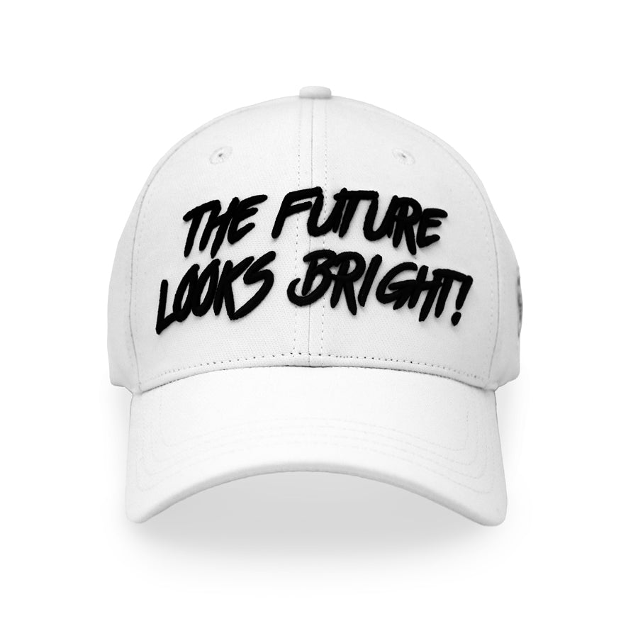 Future Looks Bright White & Black Snapback Hat - Stylish Adjustable Baseball Cap for Men & Women - Perfect for Sports, Casual Wear & Outdoor Activities